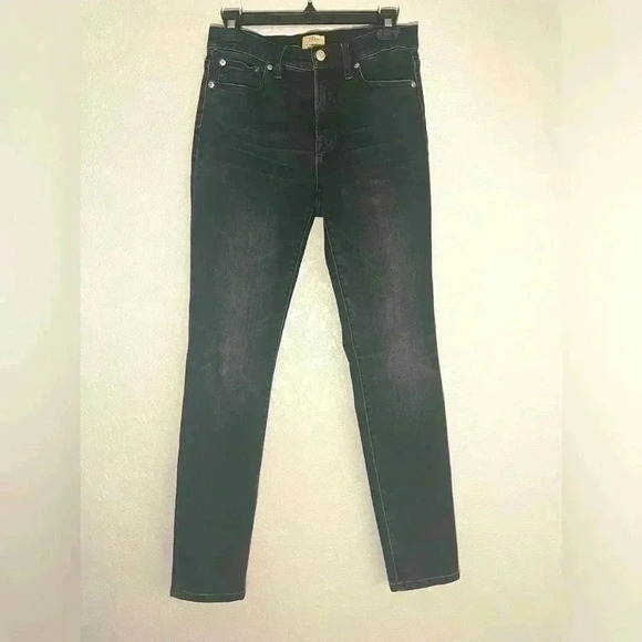 J Crew Womens Size 27 9 Inch High Rise Toothpick Charcoal Wash Jeans - Picture 1 of 6